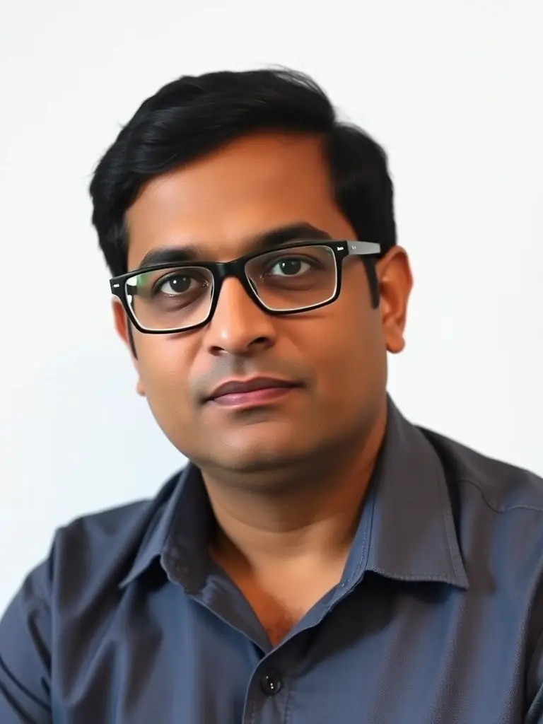A professional headshot of Mr. Vijay Kumar, an expert in digital marketing and growth hacking for startups, looking knowledgeable and insightful.